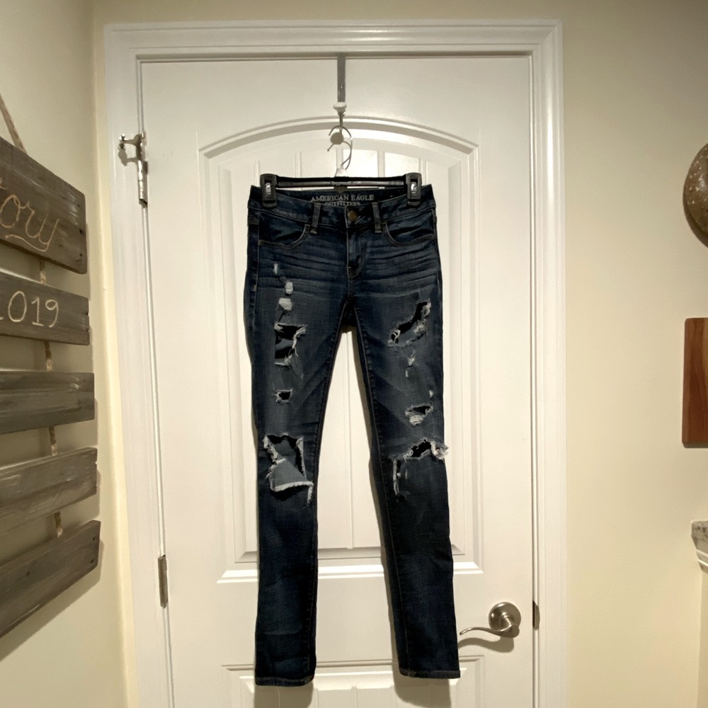 RIPPED JEGGING SUPER STRETCH JEANS
